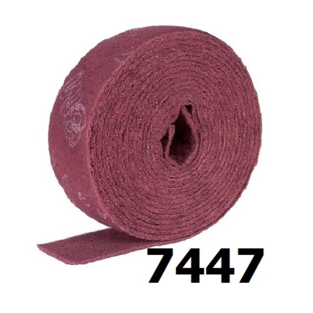 3M ScotchBrite 7447 7448 ม้วนใยขัด สก๊อตไบรต์ สำหรับงานขัดไม้ ขัดโลหะ ขัดสนิม สีเทา สีแดง 4นิ้วx10 หลา รูปที่ 2