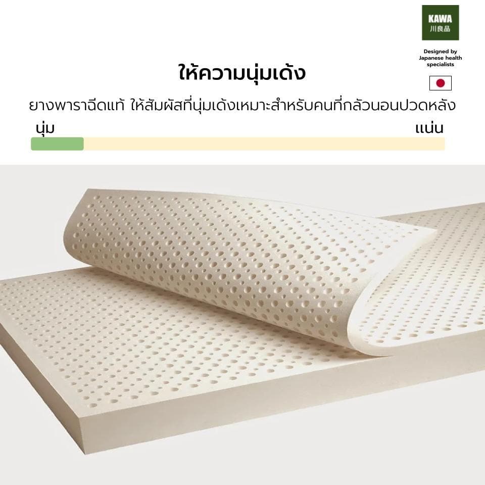 Kawa ที่นอนยางพาราฉีด แท้ 100% รุ่น Mito ท็อปเปอร์ ยางฉีดขึ้นรูปทั้งแผ่น ลดอาการปวดหลัง รูปที่ 3