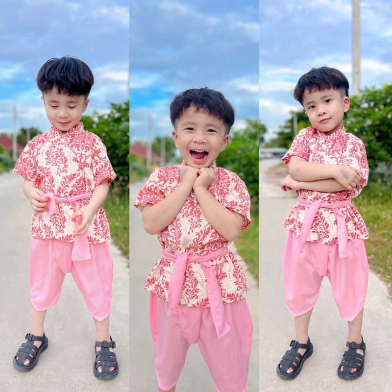 # ชุดเด็กไทยลายใหม่ งานผ้าใหมอิตาลี ใส่สบาย ไม่คัน รูปที่ 5