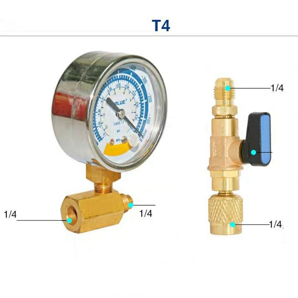 ไมครอนเกจ Vacuum Gauge VALUE แบบเข็ม พร้อมวาล์วปิดเปิด ตรวจสอบรั่ว หน้าจอ 63mm จัดชุด 3 ชิ้น สามารถดูแรงดันน้ำยาแอร์ได้ รูปที่ 7