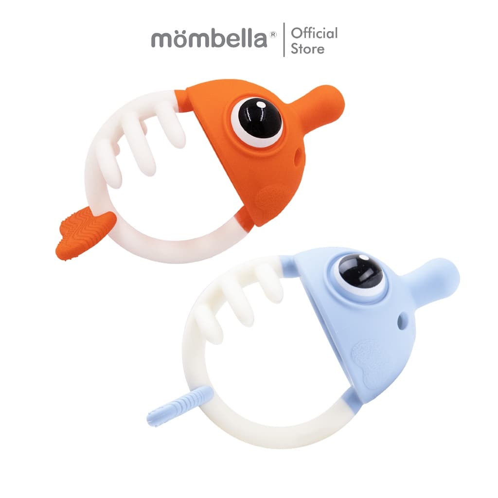 Mombellaยางกัดมัมเบล่าปลาการ์ตูนฟ้า3in1ของแท้จากอังกฤษ ปลอดภัยมี มอก. ยางกัดซิลิโคนนิ่มส่งเสริมพัฒนาการ BPA Free Teether รูปที่ 8