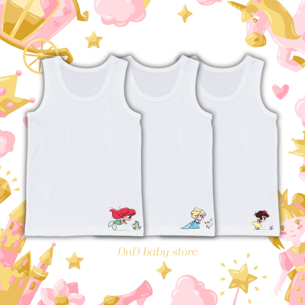 ซับในเด็กหญิง เสื้อกล้ามเด็กผู้หญิง ลายเจ้าหญิง นุ่มระบายอากาศได้ดี ไซส์ 2-13 ปี #เสื้อกล้าม รูปที่ 2