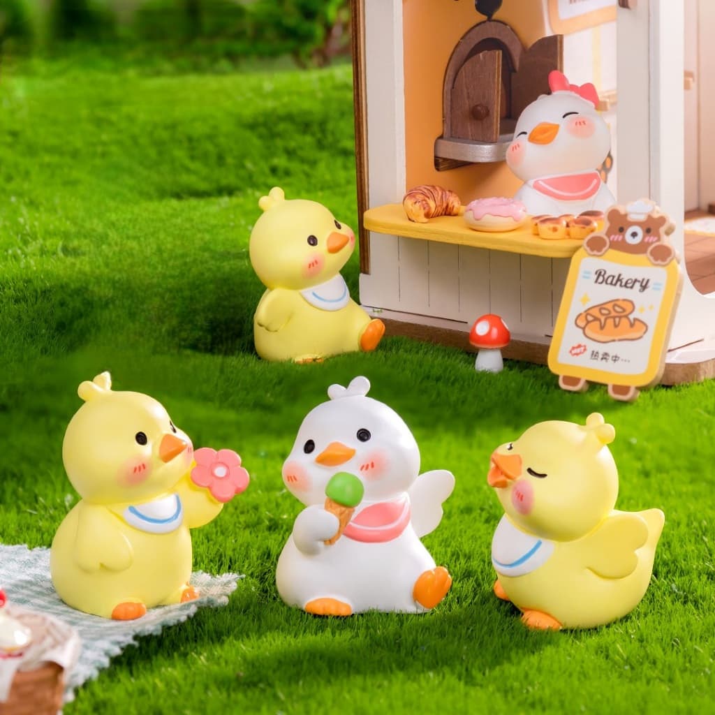 A029 ตุ๊กตาจิ๋ว ตุ๊กตุ่นจิ๋วเป็ดสีเหลืองในชุดกันฝน สำหรับแต่งบ้าน แต่งโต๊ะทำงาน รูปที่ 5