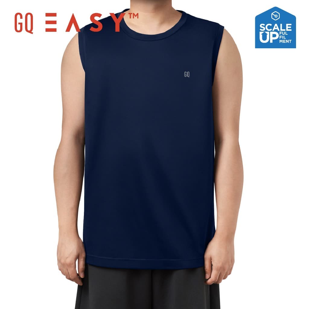 GQ Easy Sport เสื้อกีฬาคอกลม แขนกุด เสื้อยืดคอกลม สีกรม ของแท้ % รูปที่ 1
