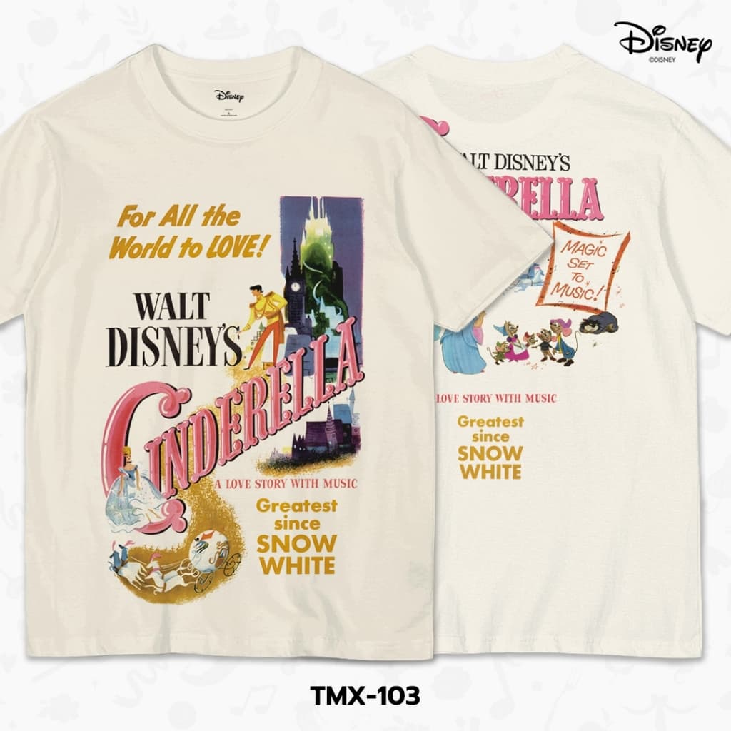 Power 7 Shop เสื้อยืดการ์ตูน ลาย "Cinderella" คอลเลคชั่น "Disney Classics" ลิขสิทธิ์แท้ DISNEY รูปที่ 1