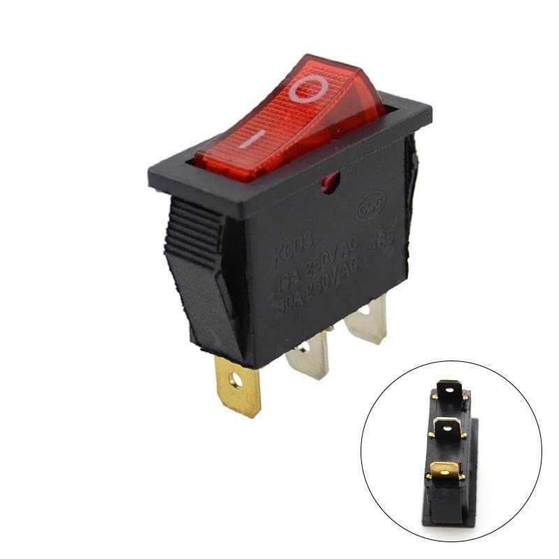 Rocker Power Rocker KCD3 ปุ่มกดเกียร์รูปโยก 2 สวิตช์พร้อมเท้าไฟ 3 220V L222 รูปที่ 3