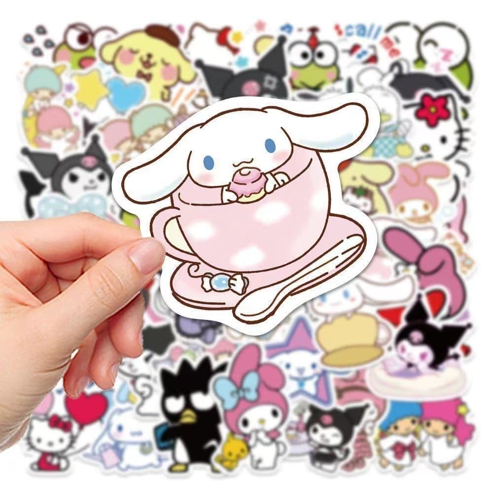 100แผ่น น่ารัก sanrio การ์ตูน สติ๊กเกอร์ สําหรับตกแต่งกระเป๋าเดินทาง iPad ตู้เย็น ถ้วยน้ำ แล็ปท็อป กีตาร์ DIY รูปที่ 3