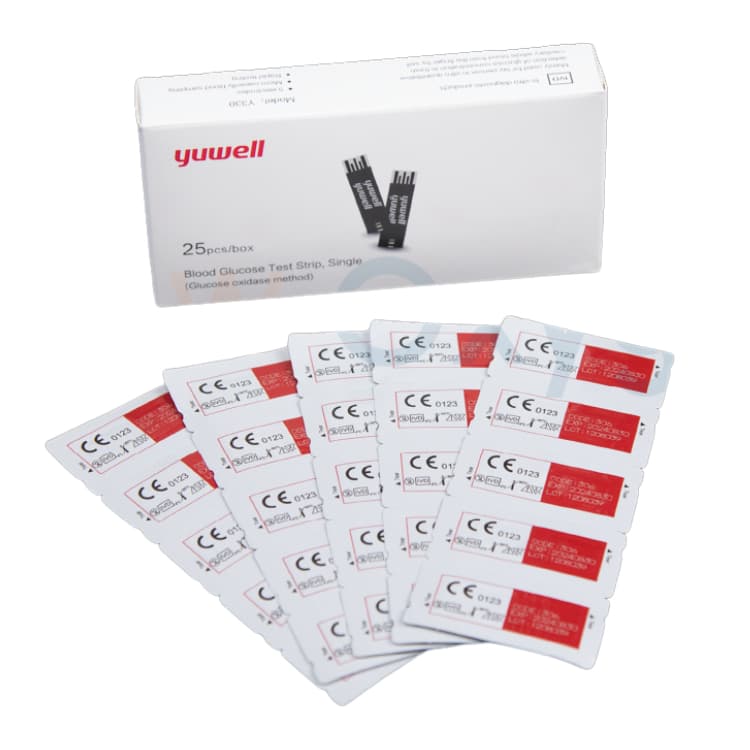 Yuwell แถบตรวจน้ำตาล ใช้กับเครื่องตรวจวัดระดับน้ำตาล Blood Glucose Test Strip บรรจุ 25 ชิ้น รูปที่ 3