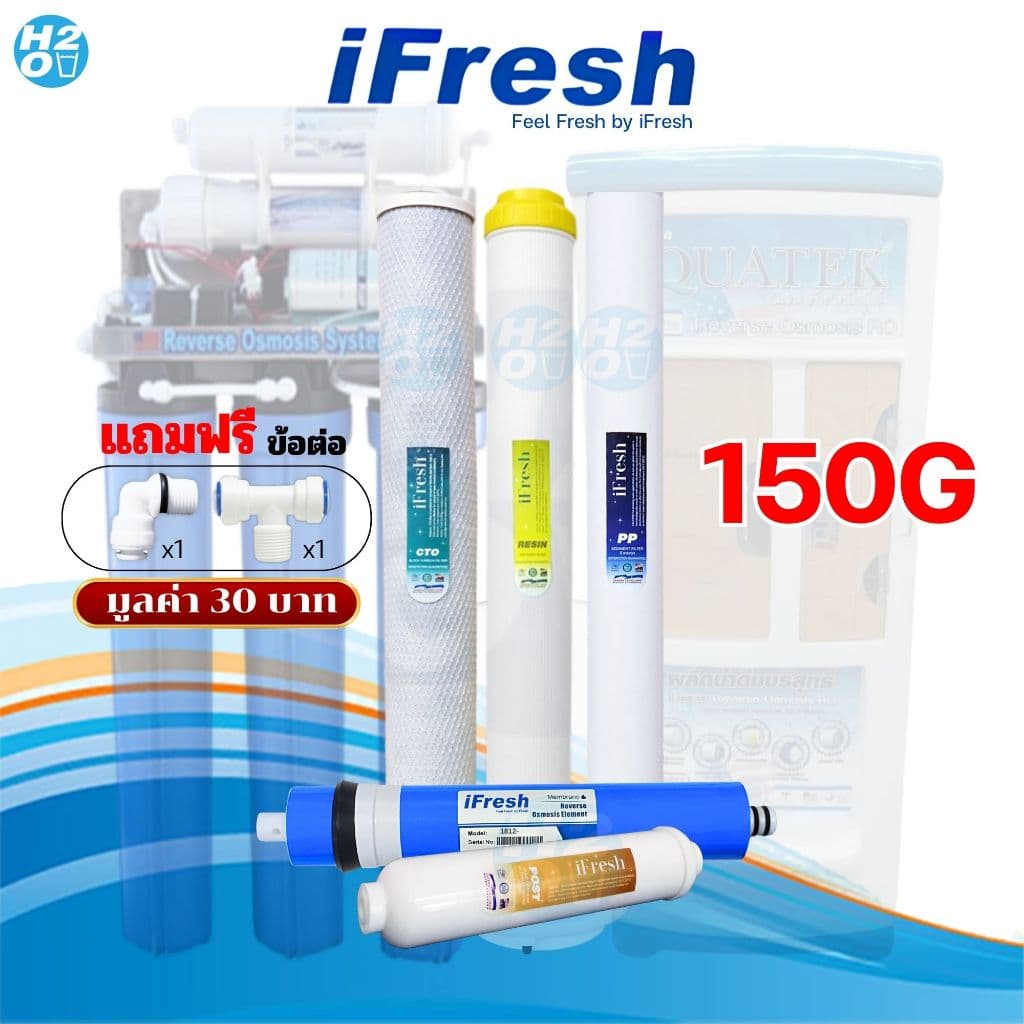iFresh ชุดไส้กรอง 20 นิ้ว ไส้กรองตู้น้ำหยอดเหรียญ PP Resin Carbon Block Gac ไส้กรอง RO 150G ระบบRO รูปที่ 5