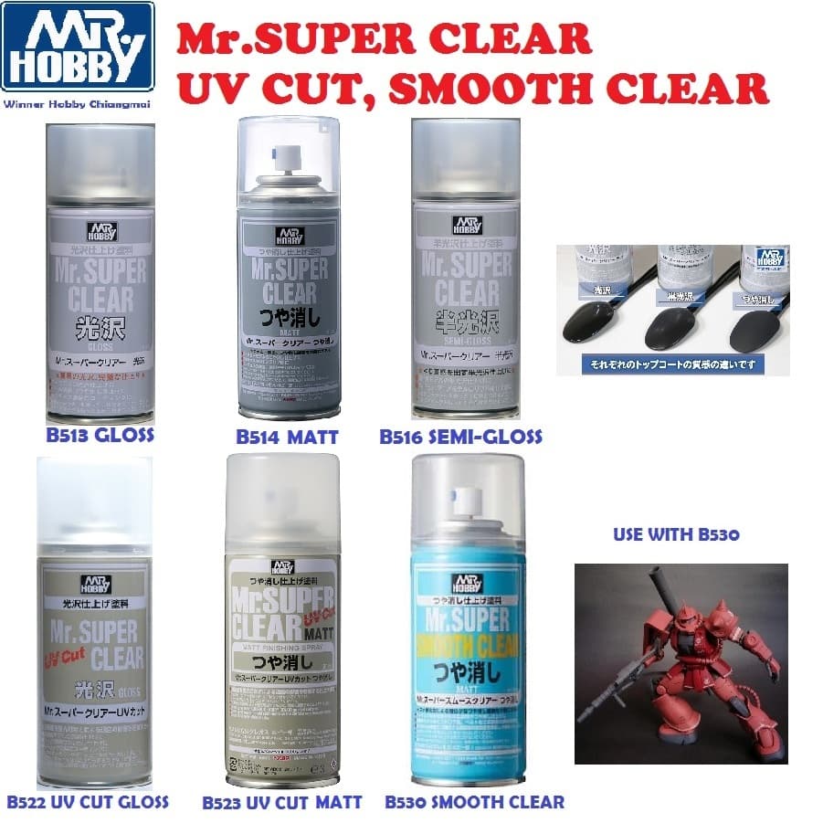 GSI Creos Mr Hobby B513, B514, B516, B522, B523, B530 TOPCOAT SUPER CLEAR, Plastic Model กันดั้ม Gunpla รูปที่ 1