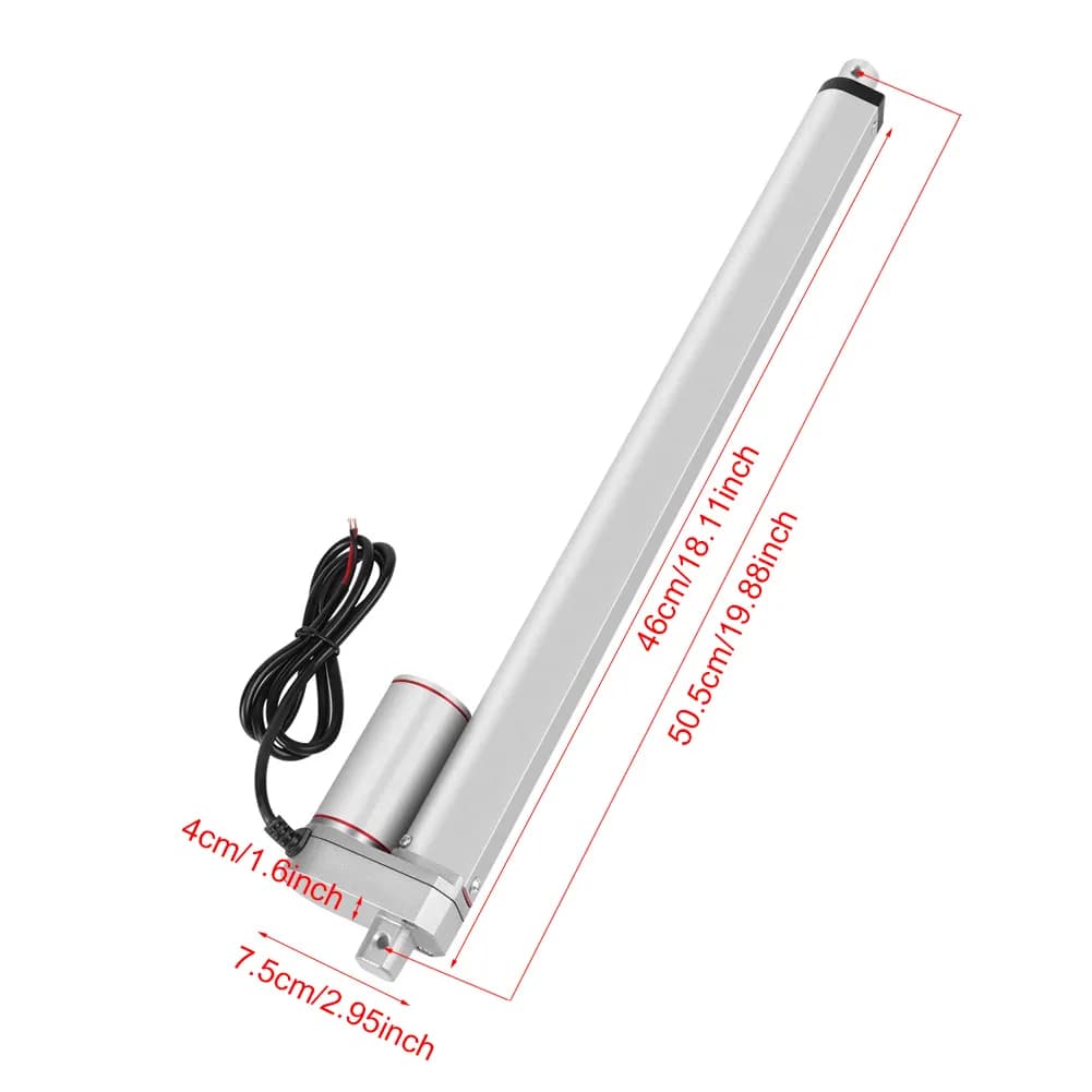 มอเตอร์แกนชัก Linear actuator กันน้ำ IP 65 DC 12V 1000N ตัวกระตุ้นเชิงเส้น ยกสูงสุด 400 มม. จังหวะมอเตอร์ไฟฟ้าสำหรับรถยน รูปที่ 8