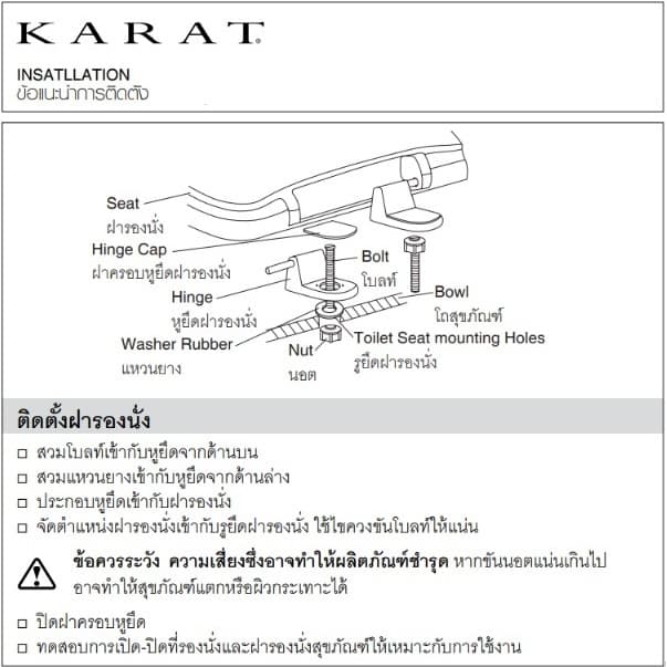 GS1052469-WK - KARAT ชุดหูฝารองนั่ง รุ่นราล์วโบล์, อีลองเกต รูปที่ 2