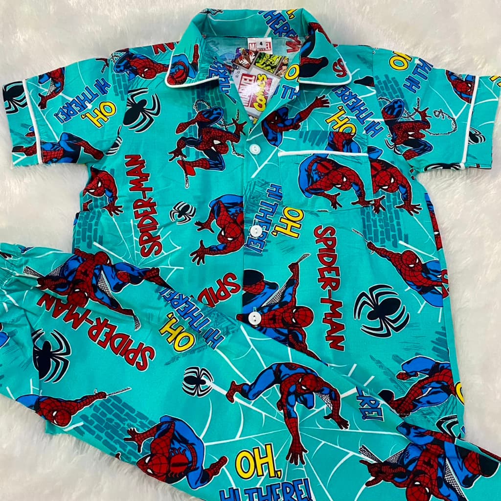 New!!! Spiderman ชุดนอนเด็ก ลายสไปเดอร์แมน ลิขสิทธิ์แท้ ซุปเปอร์ฮีโร่ มาเวล สำหรับเด็กอายุ 2-12 ปี ผ้าคอตตอน100% ใส่สบาย รูปที่ 6