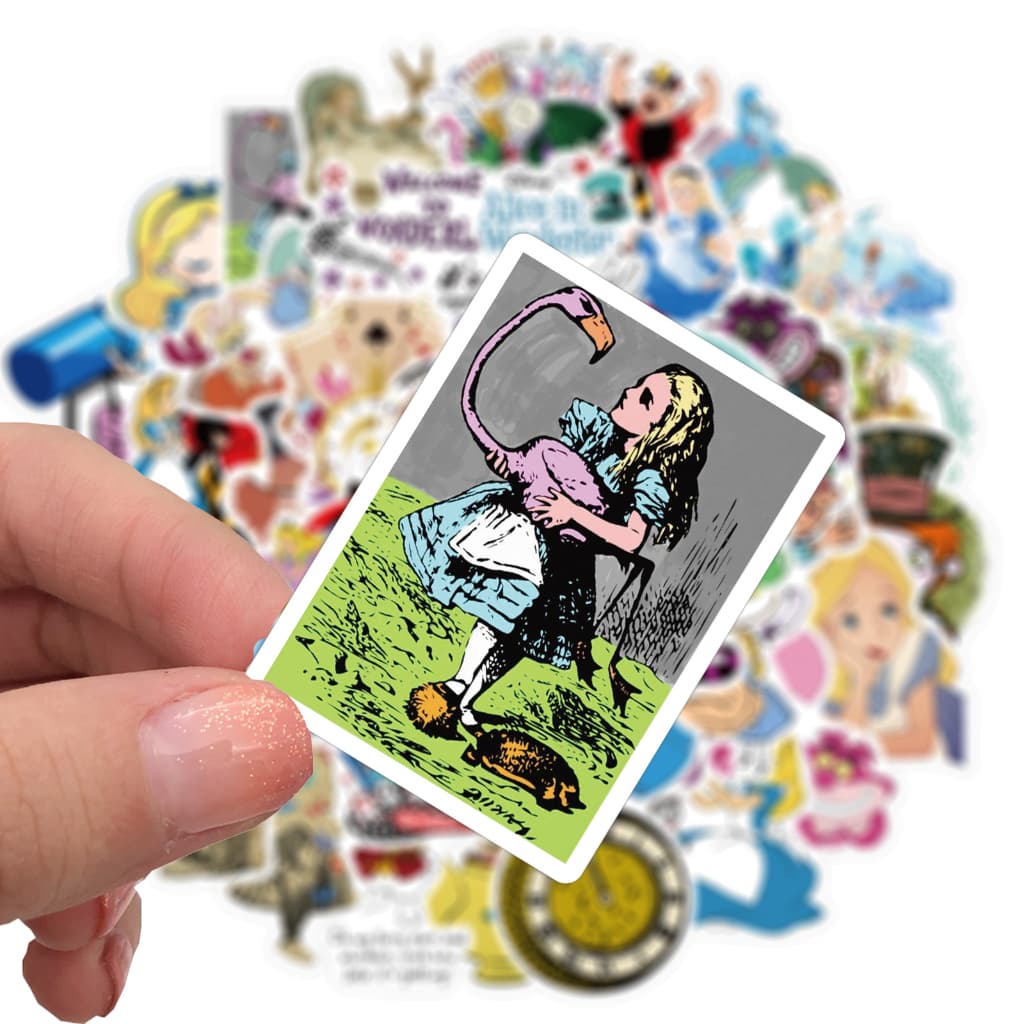 Disney Princess ดิสนี่ย์ ปริ๊นเซส 50แผ่น กันน้ำ สติ๊กเกอร์ Alice in Wonderland อลิซในแดนมหัศจรรย์ sticker รูปที่ 7