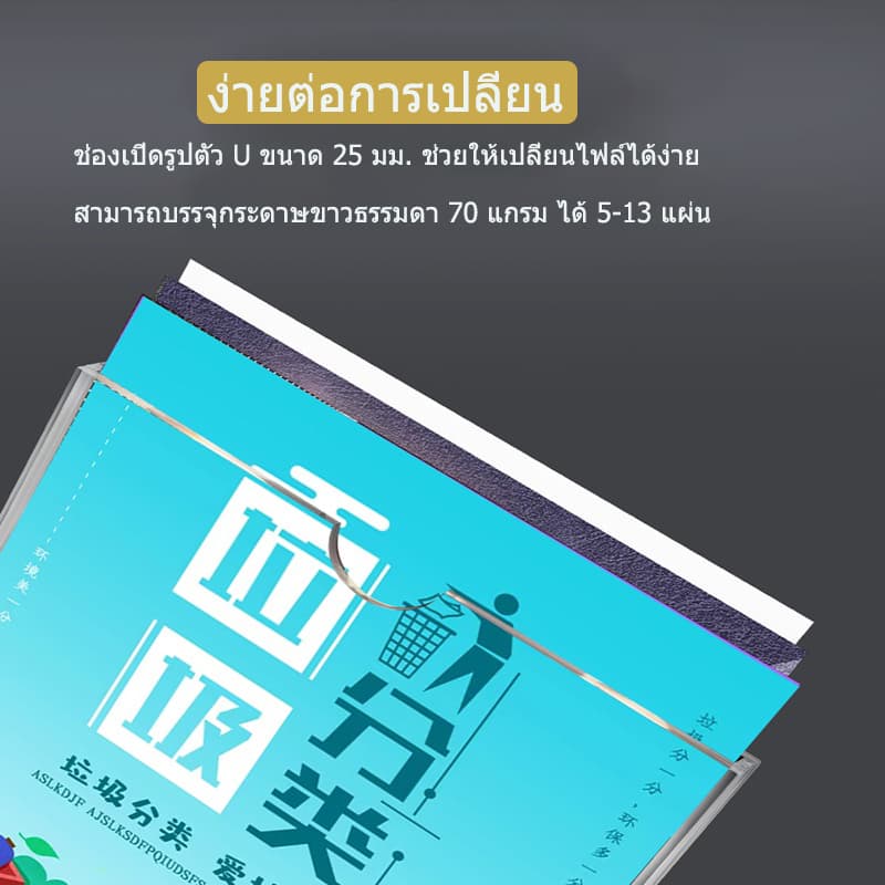 ป้ายอะคริลิค ป้ายติดผนัง ขนาดA5/A4/A3 แนวตั้ง-นอน ป้ายโชว์เอกสาร โชว์หนึ่งด้าน ป้ายเมนู รูปที่ 3