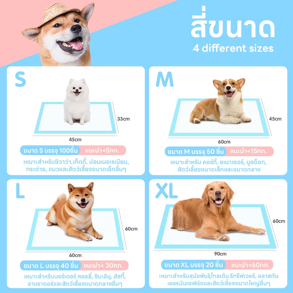 yoyopet : แพ็คสุดคุ้ม 3ถุง แผ่นรองฉี่สัตว์เลี้ยง ที่ซับปัสสาวะ สุนัข แมว ที่รองฝึกขับถ่าย ซึมซับเร็ว รูปที่ 7