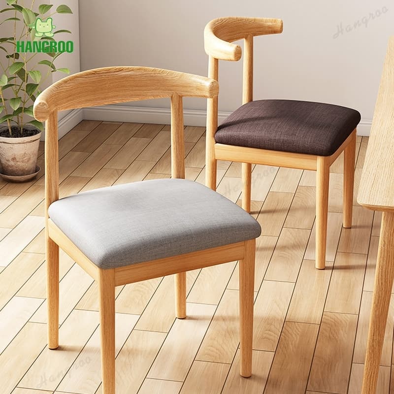 HANGROO เก้าอี้ ลายไม้ เบาะผ้า ประกอบง่าย M17 Woody Chair Hoselife รูปที่ 7