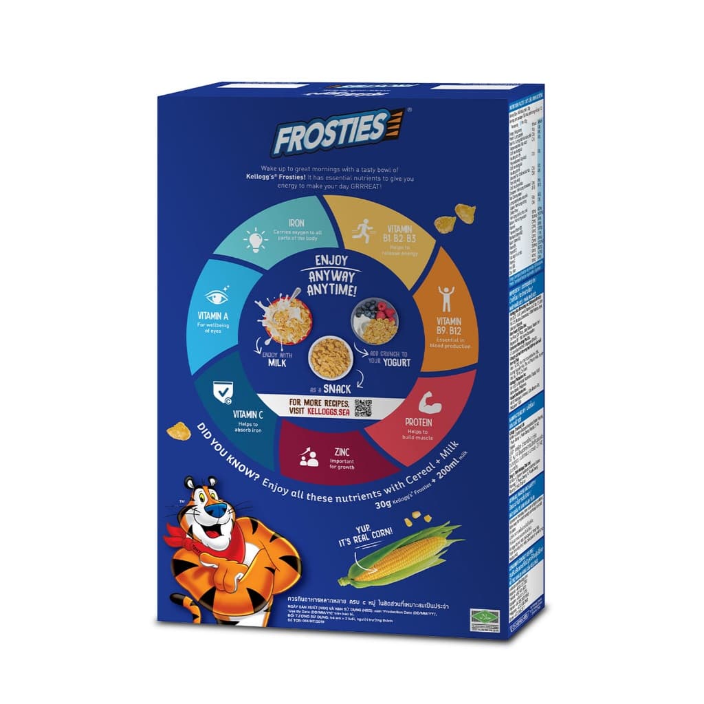 Kellogg's Frosties เคลล็อกส์ ฟรอสตีส์ อาหารเช้า ซีเรียลธัญพืช 300 g. รูปที่ 4