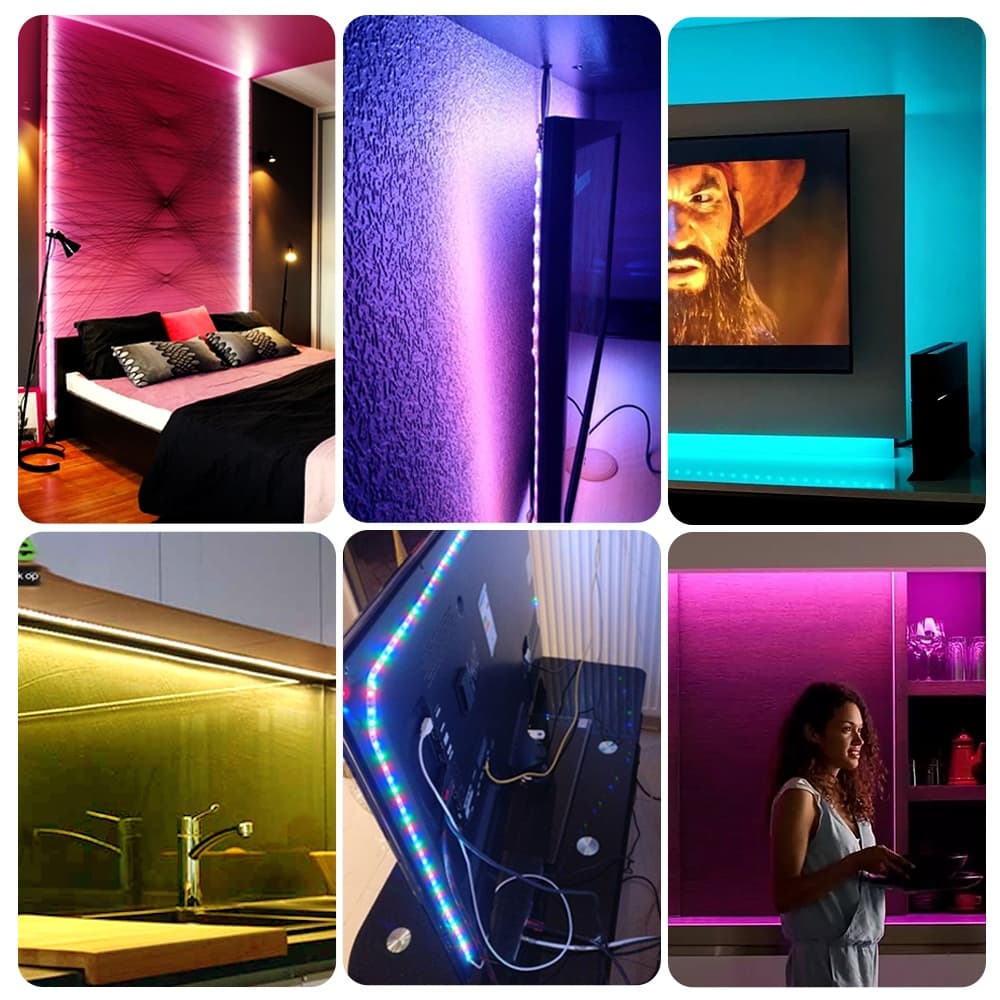 USB หลายสี ไฟเส้น LED 2835 5V นำไฟตกแต่ง ไฟปีใหม่ ไฟเส้นสายยาว ไฟติดห้อง ยืดหยุ่น เปลี่ยนฟรี มี 9 สี ให้เหลือก 5M/ 10M รูปที่ 9