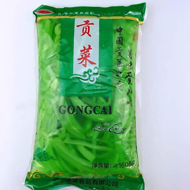 ก๊งฉ่าย กินกับชาบูหม่าล่า ผักหม้อไฟ ( 鲜贡菜 ) ขนาด 1600g รสชาติหอมๆกรอบๆ ผัก ใช้สำหรับประกอบอาหารได้หลากหลาย ผัด ยำ