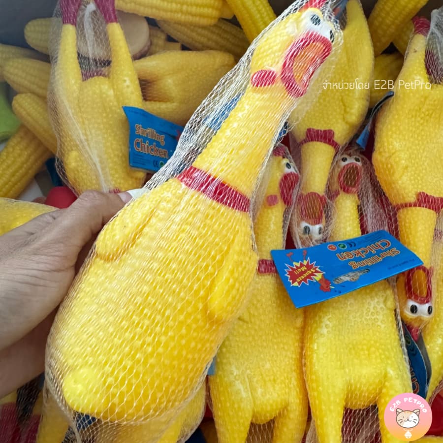 ไก่โอ๊ก ของเล่นสุนัข ส่งเสียงร้องดังกัดเล่นสนุก B047 รูปที่ 4