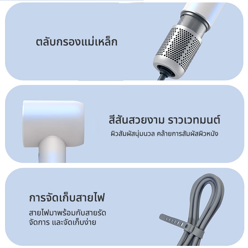 vivid&vogueไดร์เป่าผมรุ่น High Speed HairDryer 1600Wเป่าผมให้แห้งที่อุณหภูมิต่ำและความเร็วลมสูง เป่าแห้งเพียง 2นาที รูปที่ 9