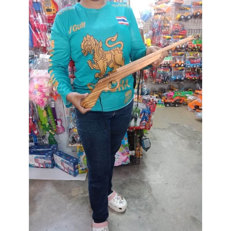 ของเล่นไม้ ปืนไม้ของเล่น ปืนไม้ยิงหนังยาง ของเล่นโบราณ รูปที่ 4