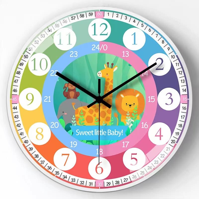 รุ่นล่าสุด！นาฬิกาแขวนผนัง Early Education นาฬิกาแขวนผนัง/คุณภาพสูง นาฬิกาอนุบาล/นาฬิกาสำหรับเด็ก รูปที่ 7