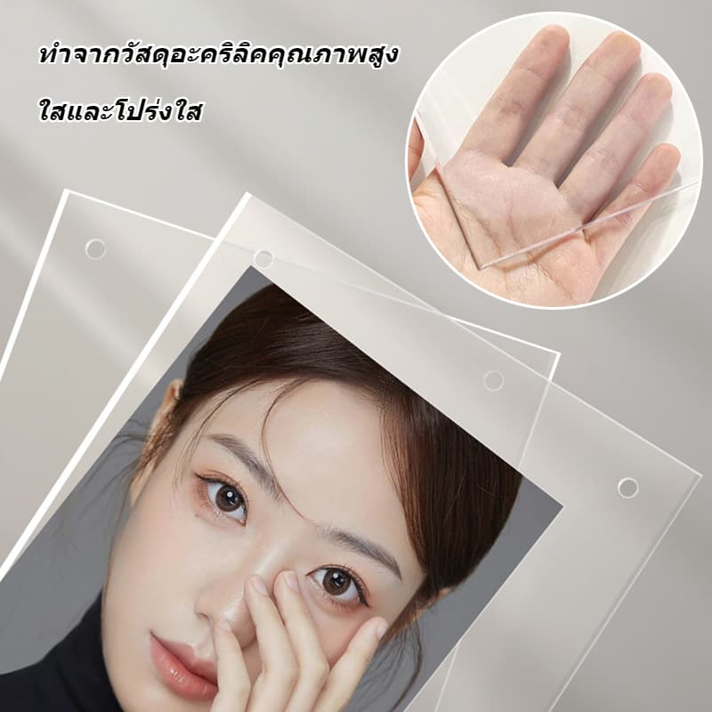 กรอบรูปอะคริลิค กรอบรูป สามารถวางในแนวตั้งหรือแนวนอน ใสและโปร่งใส ขนาด 6Inch A4 รูปที่ 4