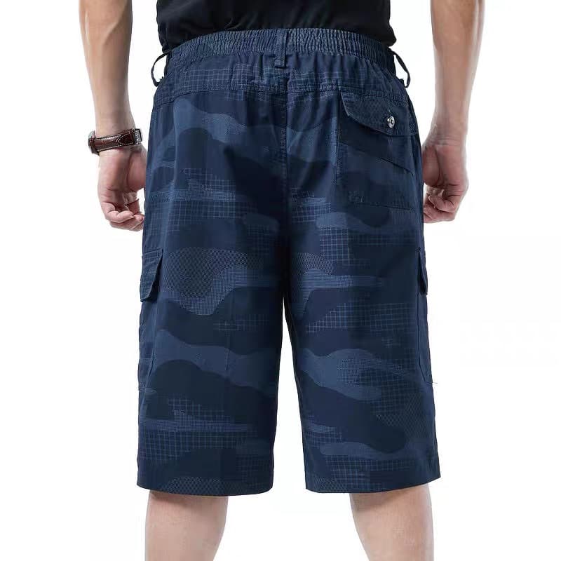 กางเกงขาสั้นยางยืดลายพรางหลายกระเป๋า big size 100% cotton รูปที่ 5