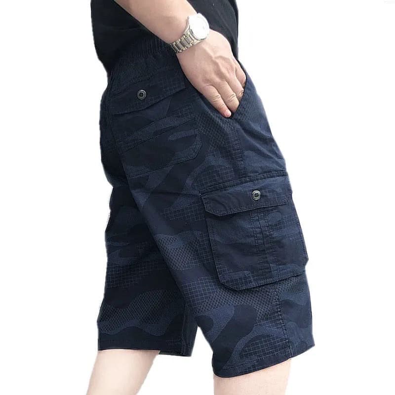 กางเกงขาสั้นยางยืดลายพรางหลายกระเป๋า big size 100% cotton รูปที่ 2