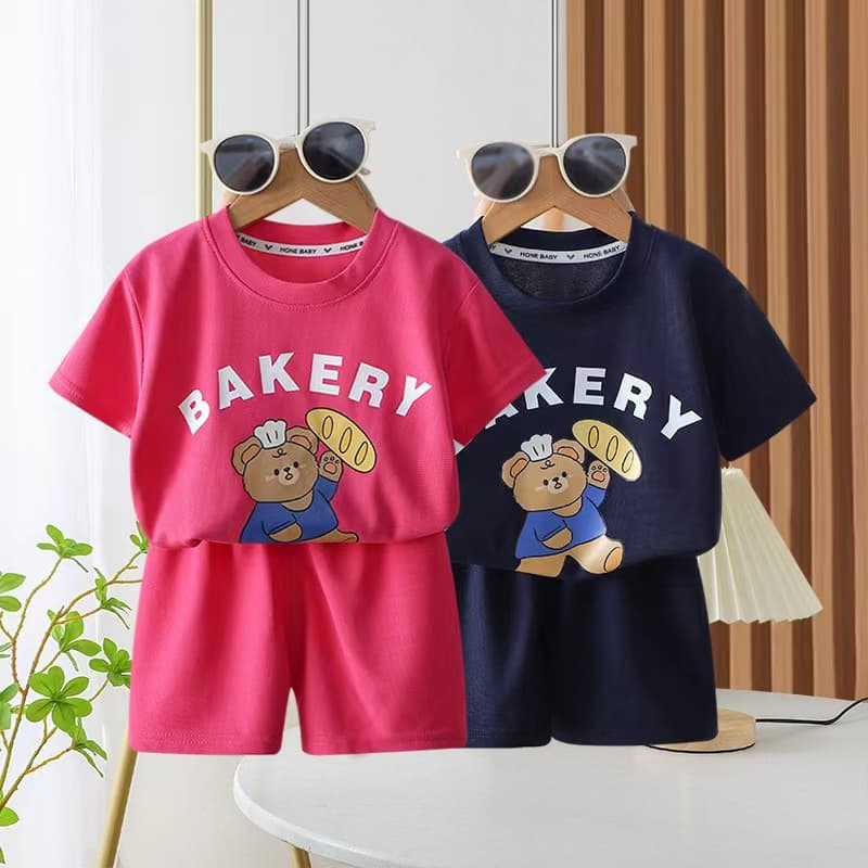 BAKERY05 ชุดเซ็ตเด็ก เสื้อแขนสั้นและกางเกงขาสั้น ชุดเจ้าหมี รูปที่ 2