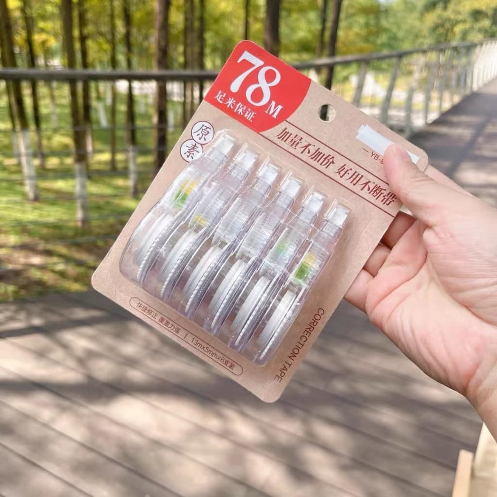เทปลบคําผิด ความจุขนาดใหญ่ 78 เมตร สีโปร่งใส สําหรับนักเรียน 078 รูปที่ 6