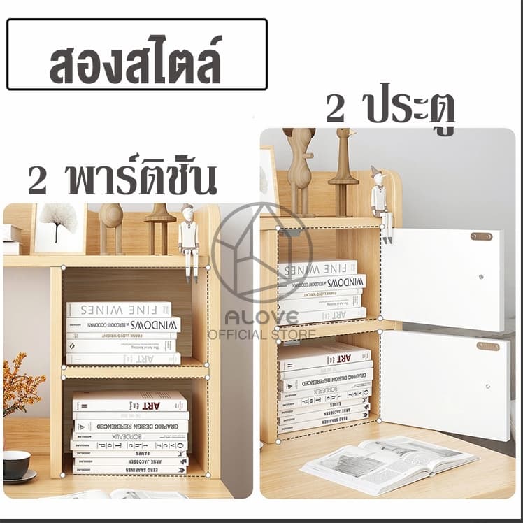 ALOVE โต๊ะทำงาน100cm โต๊ะเขียนหนังสือพร้อมชั้นวาง ใช้แผ่นเกรด E1 ไม่มีกลิ่นใช้ได้ทั้งในห้องอ่านหนังสือและห้องนอนนักเรียน รูปที่ 6