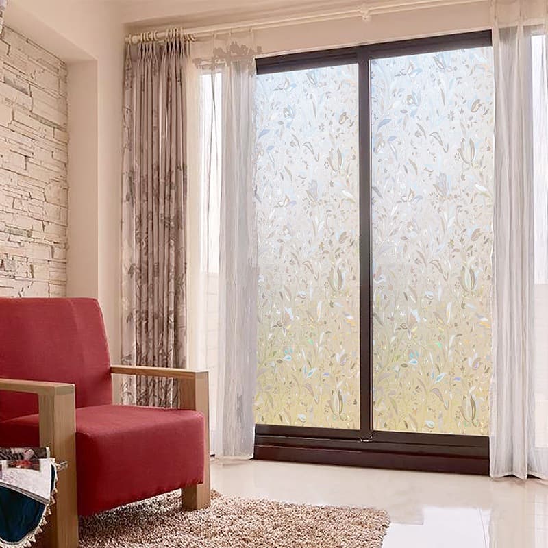 ฟิล์มติดกระจกสุญญากาศ Window film 45/60/90 x 2m PVC สติ๊กเกอร์ติดกระจก ประตู หน้าต่าง มีให้เลือกหลายลาย รูปที่ 3