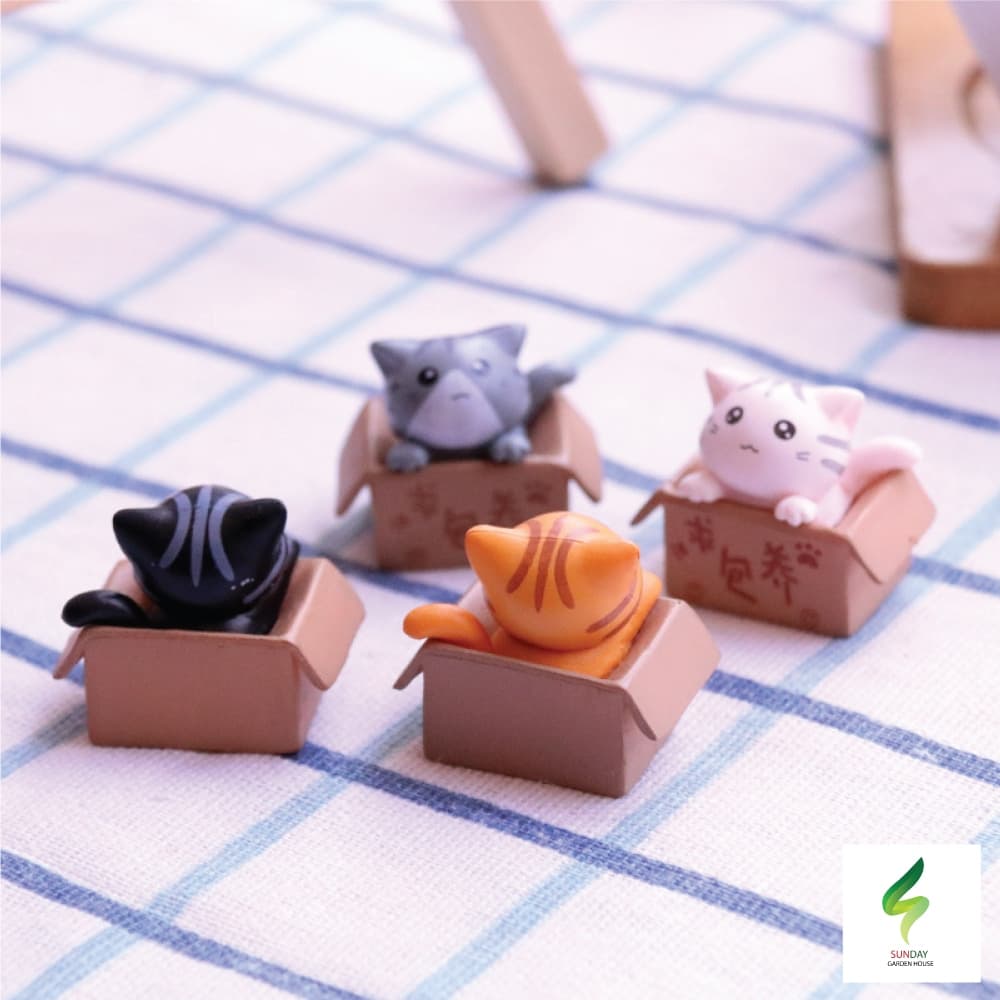 โมเดลแมวจิ๋ว ตุ๊กตาแมวจิ๋ว สำหรับตกแต่งสวน บ้าน คอนโซลรถ อื่นๆ รูปที่ 8