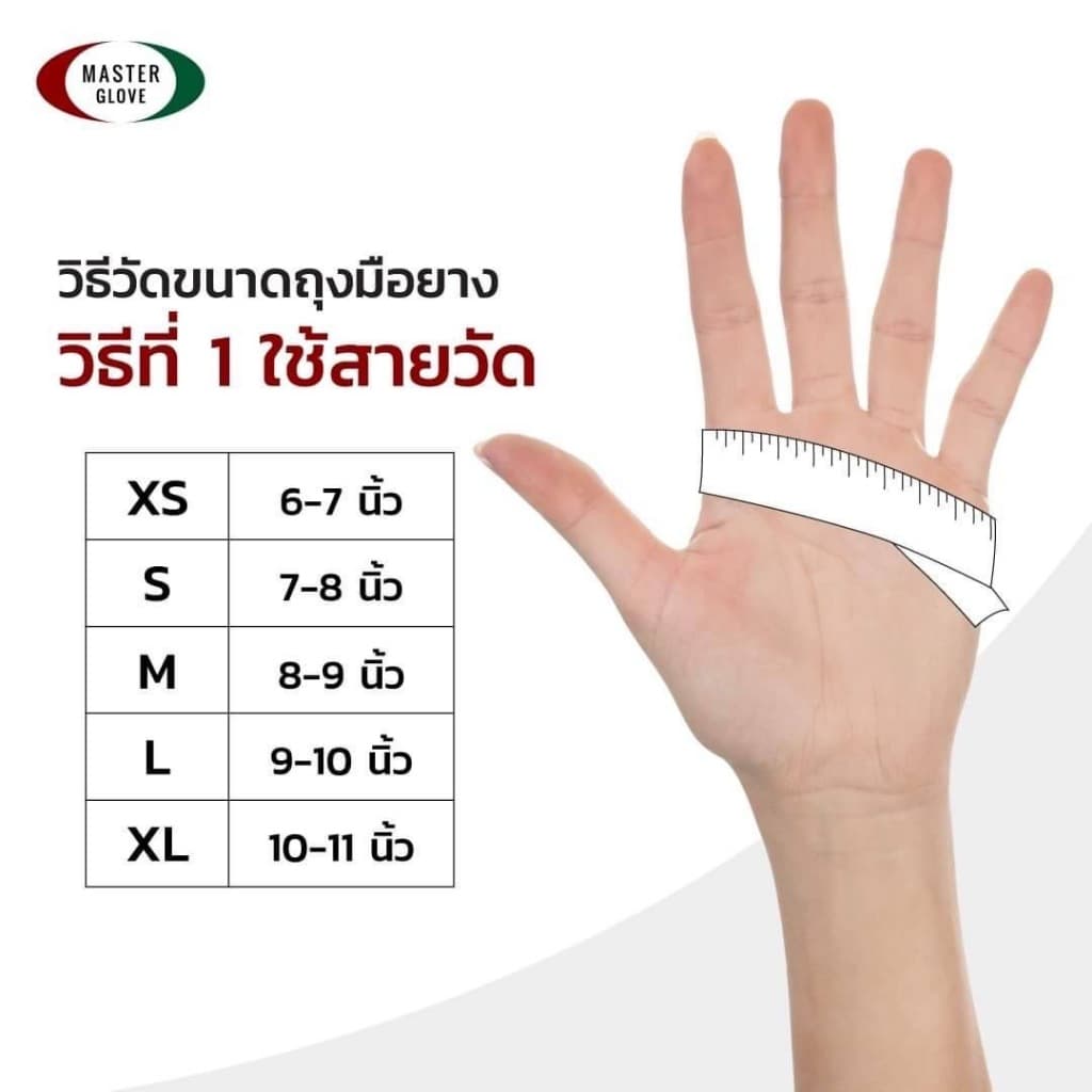 สีฟ้า5 g " ถุงมือยางธรรมชาติไม่มีแป้ง ไม่ปนเปื้อนในอาหาร //MASTER GLOVE รูปที่ 5