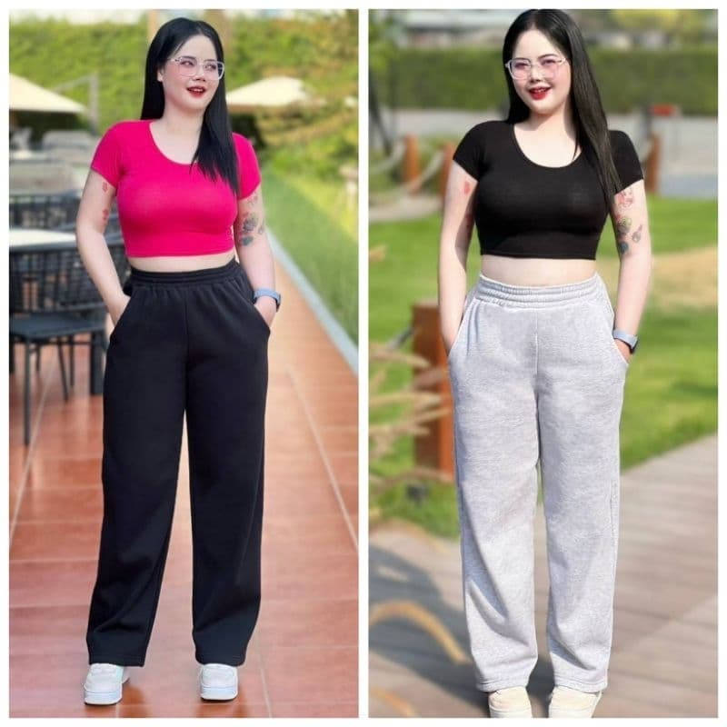 กางเกงวอร์มผ้าสำลี สาวอวบ เอว26-36นิ้ว สะโพก48นิ้ว ยาว37-43นิ้ว สูง150-180ใส่ได้ รูปที่ 6