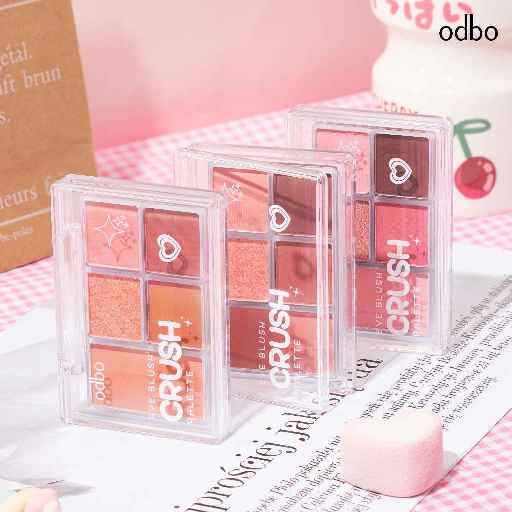 ถูก/แท้/มีไลฟ์ พาเลทท์ ODBO Eye Blush Crush Palette อายแชโดว์ บลัช พาเลทตา ทาตา แต่งตา ตาวิ้ง เปล่งประกาย สีสวย สีชัด รูปที่ 4