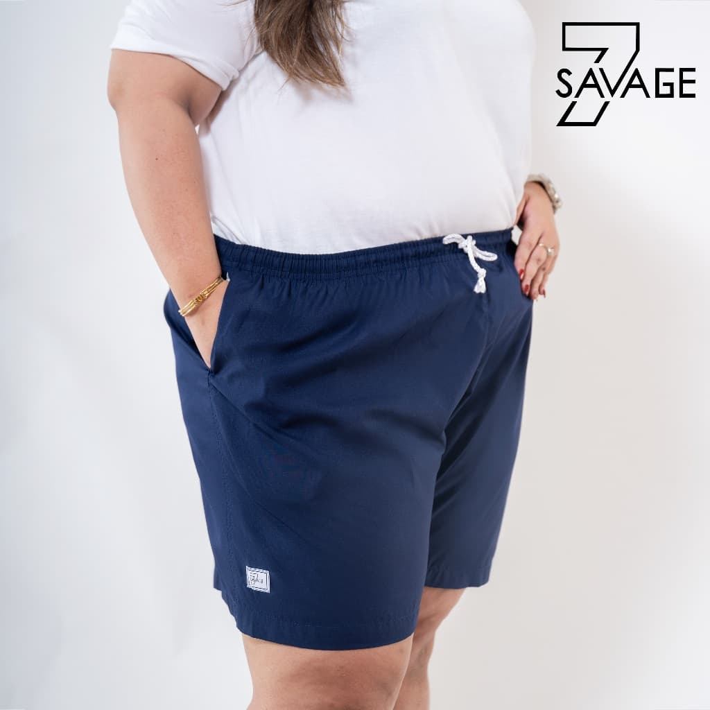 กางเกงขาสั้น เอว 24 - 55” เอวยางยืด S/M/L/XL/2XL/3XL สีพื้น unisex Oversize คนอ้วนใส่ได้ ทรงBang รูปที่ 9