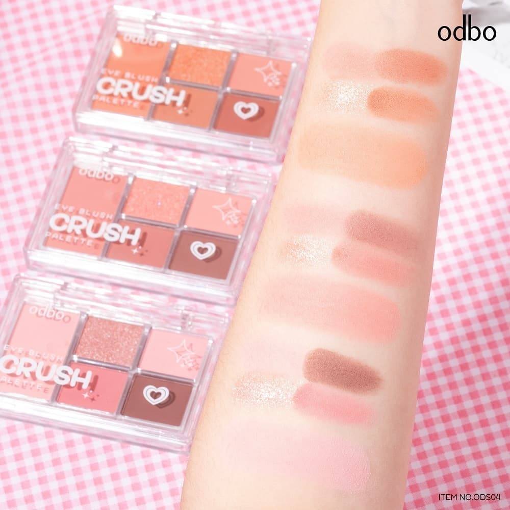 ถูก/แท้/มีไลฟ์ พาเลทท์ ODBO Eye Blush Crush Palette อายแชโดว์ บลัช พาเลทตา ทาตา แต่งตา ตาวิ้ง เปล่งประกาย สีสวย สีชัด รูปที่ 6
