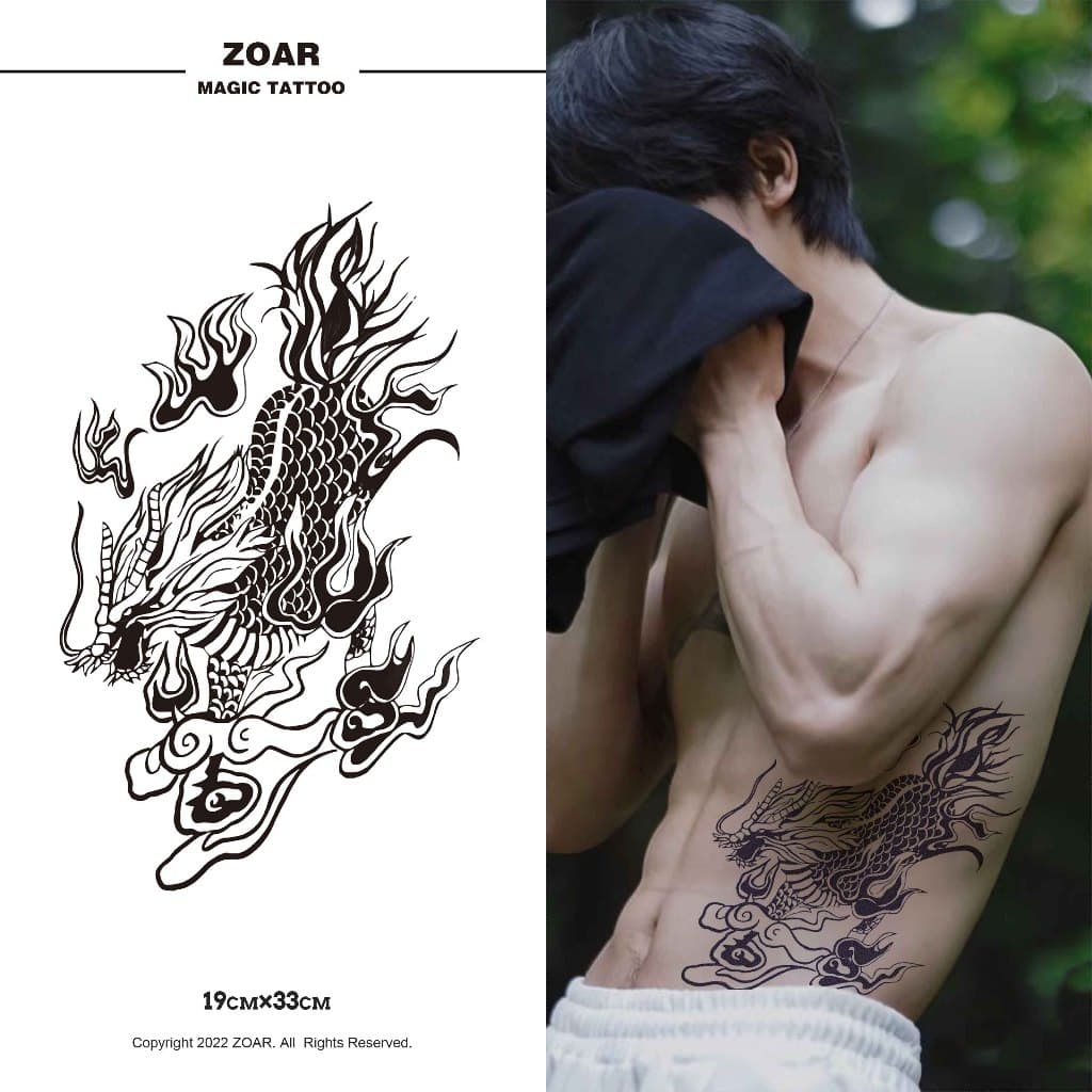 COD ส่งจากไทยแทททู ZOARL19 Magic tattoo สติ๊กเกอร์รอยสัก กันน้ำรอยสัก ลายสัก 15 วัน สีดำ รูปที่ 6