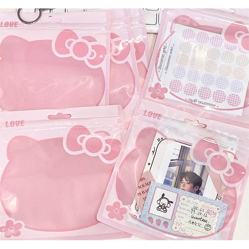 !ถุงซิปล็อค ลายการ์ตูนคิตตี้ kitty แพค10ชิ้น สีชมพู ซองน่ารัก รูปที่ 3