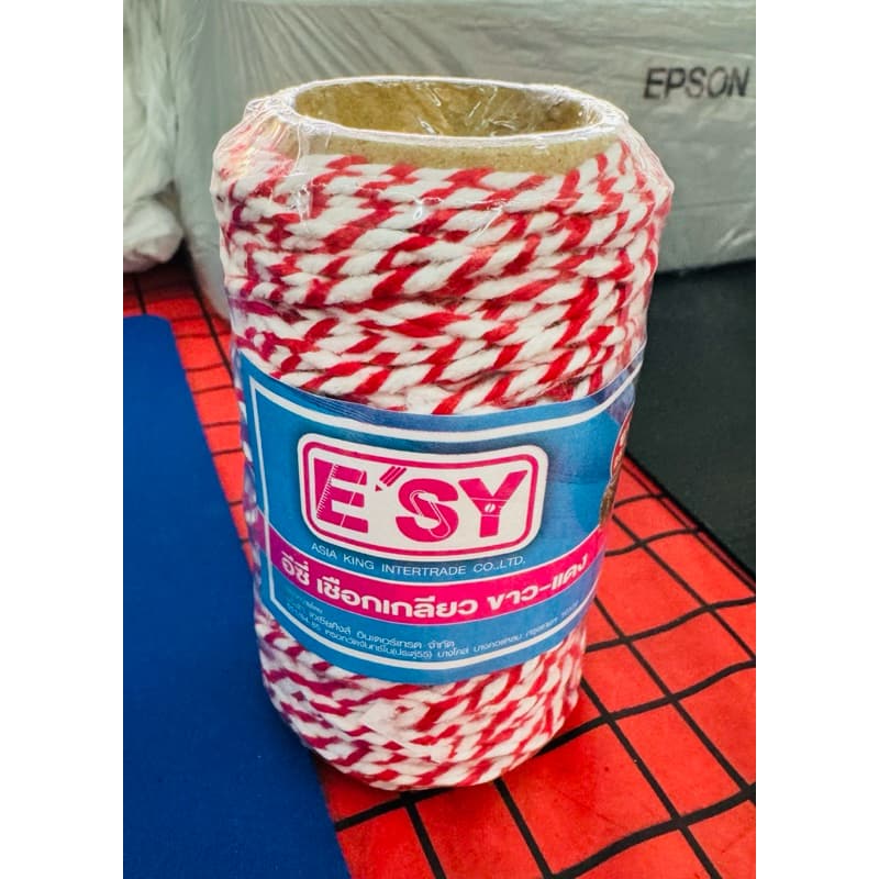เชือกขาวแดง ESY เชือกเกลียว มัด มัดพัสดุ ห่อไปรษณีย์ ยาว 25/100/200 เมตร เชือก US.Station รูปที่ 3