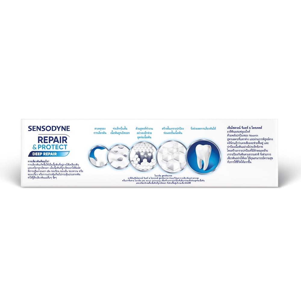 เซ็นโซดายน์ ยาสีฟันรีแพร์แอนด์โพเท็ค ไวท์เทนนิ่ง 100 กรัม SENSODYNE REPAIR PROTECT WHITENING 100 G. รูปที่ 3