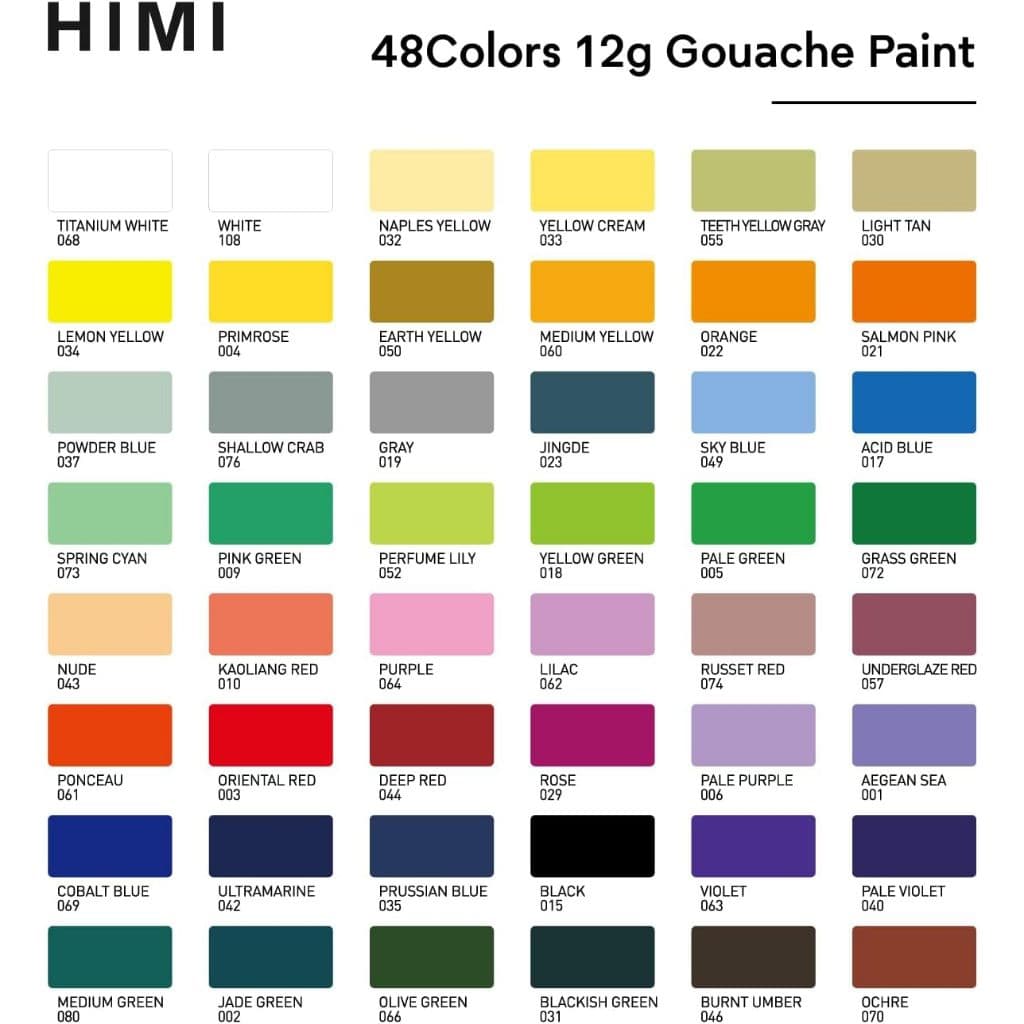 Miya Himi Gouache การตั้งค่า 36/48สี×12 กรัม ถ้วยเปิดคู่ Poster Colour สีน้ำและโปสเตอร์ ปลอดสารพิษสีสันสดใส เคสแบบพกพา รูปที่ 9