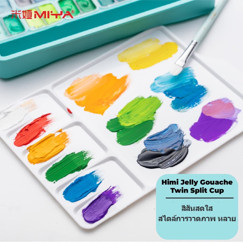 Miya Himi Gouache การตั้งค่า 36/48สี×12 กรัม ถ้วยเปิดคู่ Poster Colour สีน้ำและโปสเตอร์ ปลอดสารพิษสีสันสดใส เคสแบบพกพา รูปที่ 2