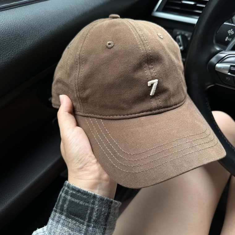 หมวกแก็ปปัก อักษร 7 มี 6สี มินิมอลสุดๆ ทรงสวยมาก ผ้า cotton ใส่สบาย หมวกสไตล์เกาหลี หมวกมินิมอล รูปที่ 1