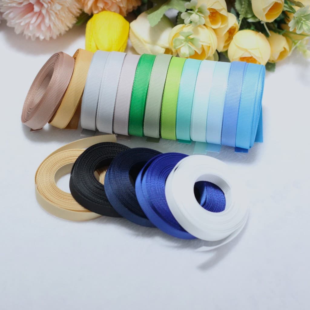 ริบบิ้นผ้ากรอสเกรน กว้าง 9mm ยาวม้วนละ 5 หลา มีให้เลือก 70 สี รูปที่ 2