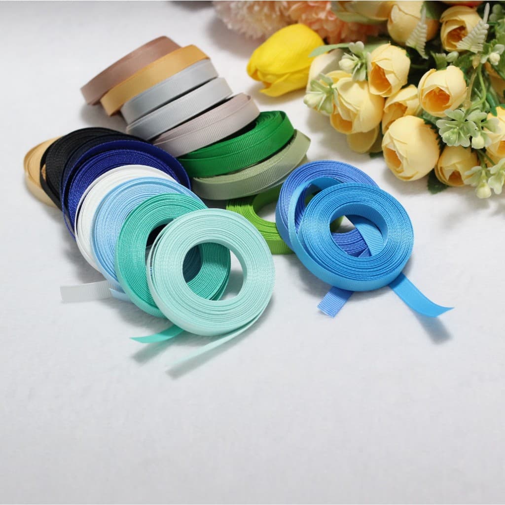 ริบบิ้นผ้ากรอสเกรน กว้าง 9mm ยาวม้วนละ 5 หลา มีให้เลือก 70 สี รูปที่ 7
